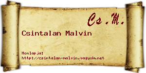 Csintalan Malvin névjegykártya